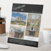 Welkom bij Open Huis Foto Real Estate Chic Zwart Reclamebord Met Voetstuk (Insitu)