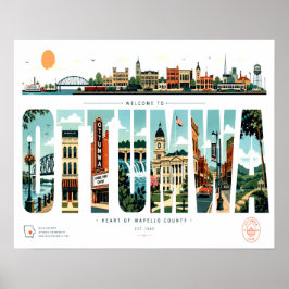 Welkom bij Ottumwa Iowa Vintage Reisposter Poster
