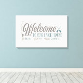 Welkom bij Our Lake House Canvas Afdruk (Insitu (Houten vloer))