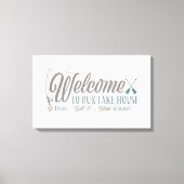 Welkom bij Our Lake House Canvas Afdruk (Voorkant)