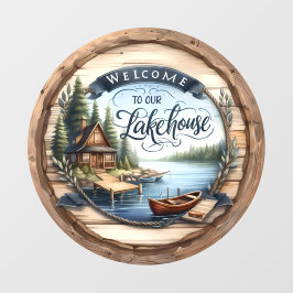 Welkom bij Our Lake House Raamsticker