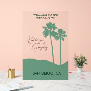 Welkom bij Palm Tree Wedding Acryl Bord