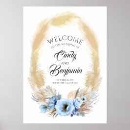 Welkom bij Pampas Grass en Dusty Blue Flower Weddi Poster