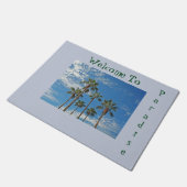 Welkom bij Paradise Greeting Palm Trees Blue Sky Deurmat (Schuin)