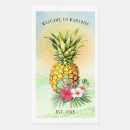 Welkom bij Paradise Pineapple Paper Napkins Servet