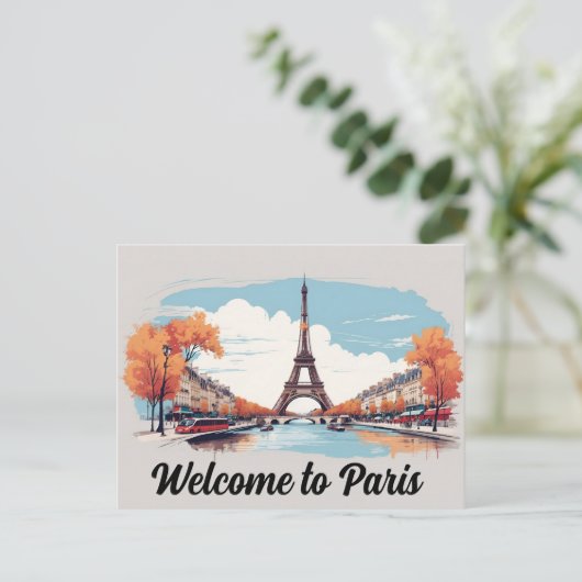 Welkom bij Paris Eiffeltoren Briefkaart (Staand voorkant)