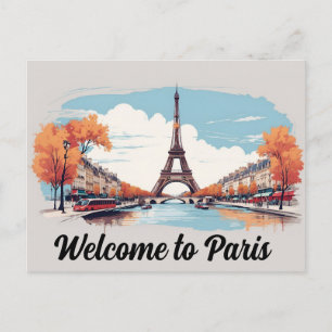 Welkom bij Paris Eiffeltoren Briefkaart