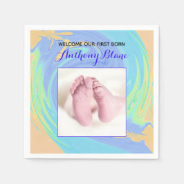 Welkom bij pasta, eerst geboren met foto servet