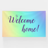 Welkom bij pastel Rainbow Spandoek (Horizontaal)