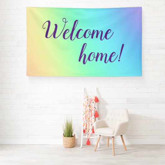 Welkom bij pastel Rainbow Spandoek (Insitu)