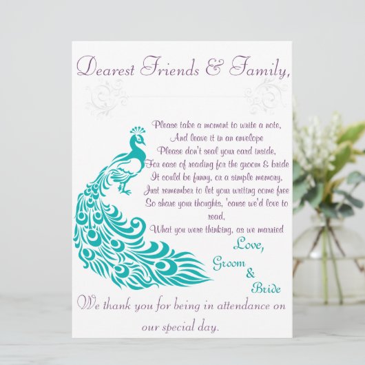 Welkom bij Peacock Note Station Kaart (Staand voorkant)