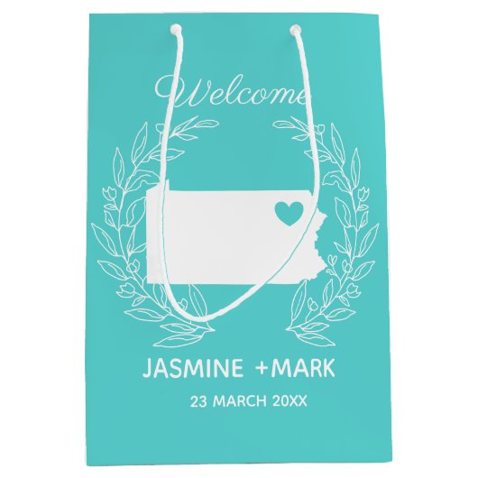 Welkom bij Pennsylvania bruiloft, aangepast Medium Cadeauzakje (Voorkant)