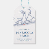 Welkom bij Pensacola Beach Florida bruiloft gunst Cadeaulabel (Voorkant)