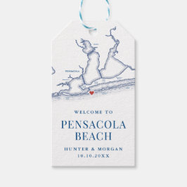 Welkom bij Pensacola Beach Florida bruiloft gunst Cadeaulabel