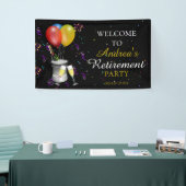 Welkom bij Pensioenfeest Celebration Black Spandoek (Beurs)