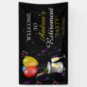 Welkom bij Pensioenfeest Celebration Black Spandoek (Verticaal)