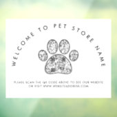 Welkom bij Pet Store Name QR Code-venstercling Raamsticker (Vel 3)