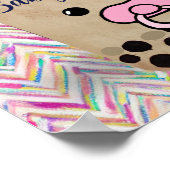 Welkom bij Pink Boba Tea Inspired Baby shower Poster (Hoek)