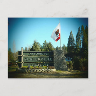 Welkom bij Placerville California sign briefkaart