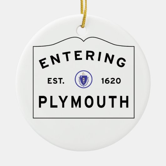 Welkom bij Plymouth MA-stadsteken Keramisch Ornament (Voorkant)