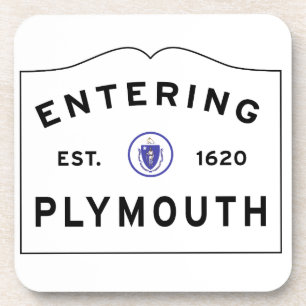 Welkom bij Plymouth MA-stadsteken Onderzetter