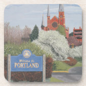 Welkom bij Portland Maine Bier Onderzetter (Voorkant)