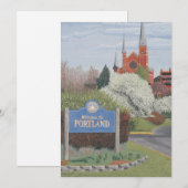 Welkom bij Portland Maine Kaart (Voorkant / Achterkant)