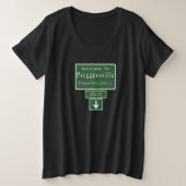 Welkom bij Preggersville (Twins) Zwangerschap Grote Maat T-shirt (Design voorkant)