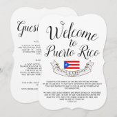 Welkom bij Puerto Rico| Destination Wedding Favor Kaart (Voorkant / Achterkant)