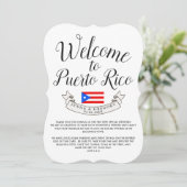 Welkom bij Puerto Rico| Destination Wedding Favor Kaart (Staand voorkant)