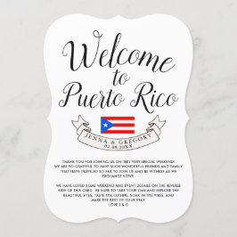 Welkom bij Puerto Rico| Destination Wedding Favor Kaart