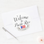 Welkom bij Puerto Rico| Destination Wedding Favor Ronde Sticker (Envelop)