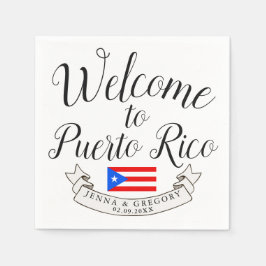 Welkom bij Puerto Rico| Destination Wedding Favor Servet