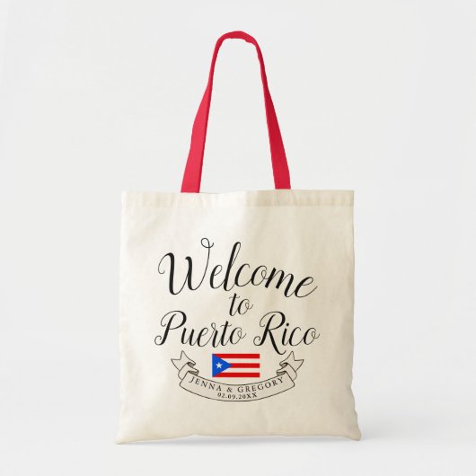 Welkom bij Puerto Rico| Destination Wedding Favor Tote Bag (Voorkant)