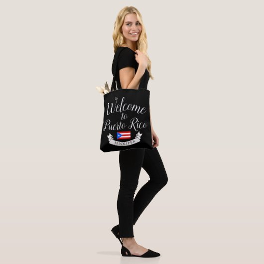 Welkom bij Puerto Rico| Destination Wedding Favor Tote Bag (Op model)