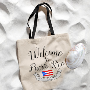 Welkom bij Puerto Rico  Destination Wedding Favor Tote Bag