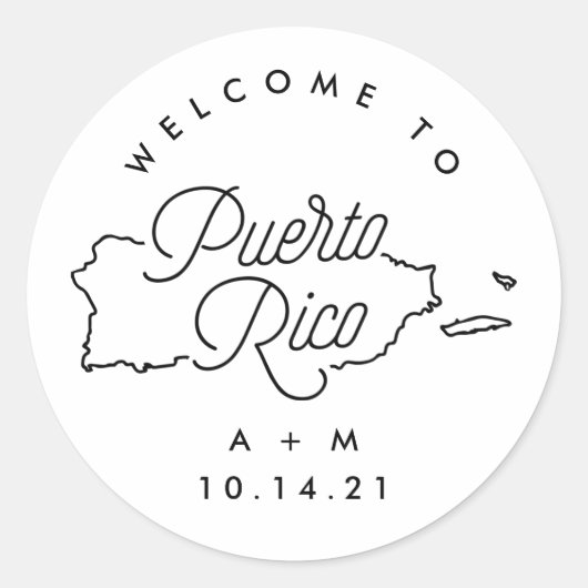 Welkom bij Puerto Rico Sticker (Voorkant)