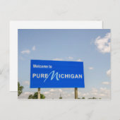 Welkom bij Pure Michigan Blue Sign Briefkaart (Voorkant / Achterkant)