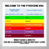Welkom bij Pyrocene Era Air Quality Index Geek Poster (Voorkant)