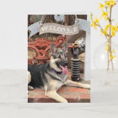 Welkom bij Retirement Lucky Dog Kaart (Gele Bloem)