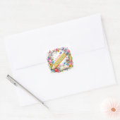 Welkom bij Retro Potlood Eerste Klas Vierkante Sticker (Envelop)