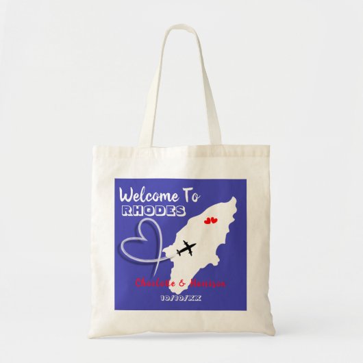 Welkom bij Rhodes Destination Wedding Tote Bag (Voorkant)