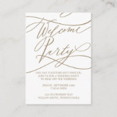 Welkom bij Romantic Flat Gold Calligraphy Informatiekaartje (Voorkant)