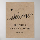 Welkom bij Rustic Kraft Babu Shower Poster (Voorkant)