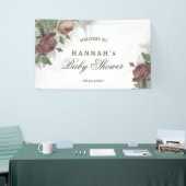 Welkom bij Rustieke Bloemige Burgundy Rozen Waterv Spandoek (Beurs)