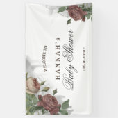 Welkom bij Rustieke Bloemige Burgundy Rozen Waterv Spandoek (Verticaal)