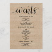 Welkom bij Rustige Boerderij Wedding en reiskaart Programmakaart (Achterkant)