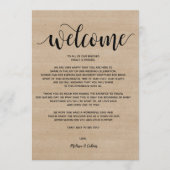 Welkom bij Rustige Boerderij Wedding en reiskaart Programmakaart (Voorkant)