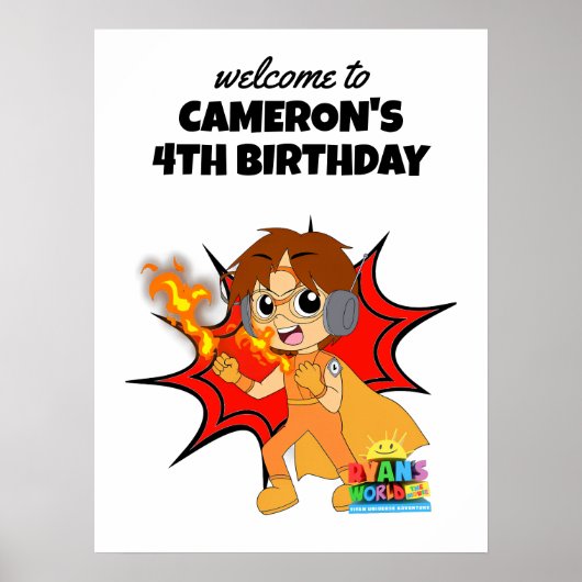 Welkom bij Ryan's World Birthday Poster (Voorkant)