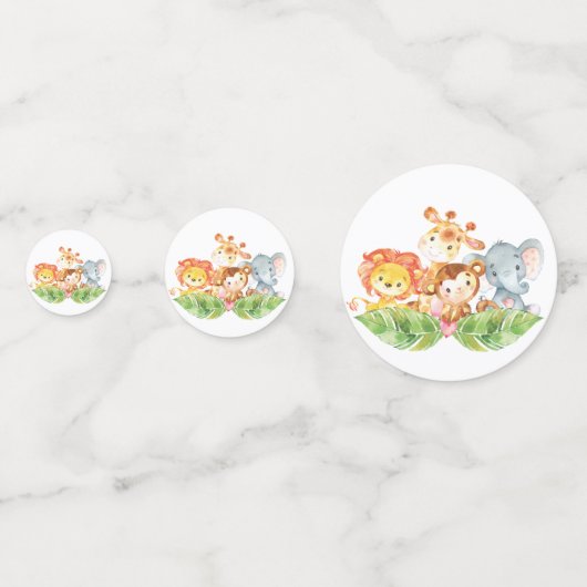Welkom bij Safari Oerwoud Baby shower Confetti (Achterkanten)